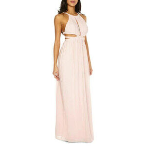 TFNC Wedding Halter Chiffon Maxi Dress In Microchip UK Size S